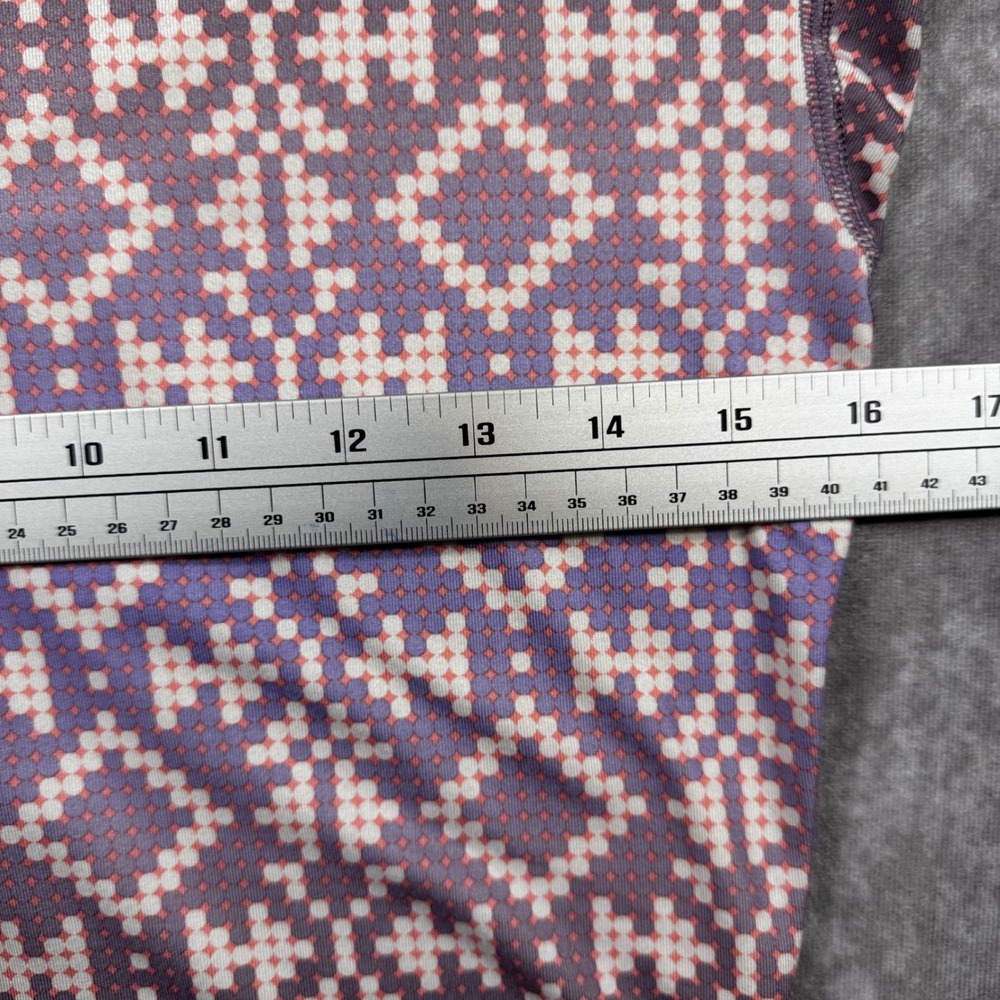 Nike Pro Women Half Zip Training Top Purple Pink Geometric Pixel Long Sleeve M - Picture 5 of 8